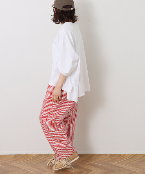 JOURNAL STANDARD LUXE(ジャーナルスタンダード ラックス)の「CLストライプ イージーテーパーパンツ(その他パンツ・レディース・チャコールグレー/レッド/ベージュ・FREE)」の13枚目の写真