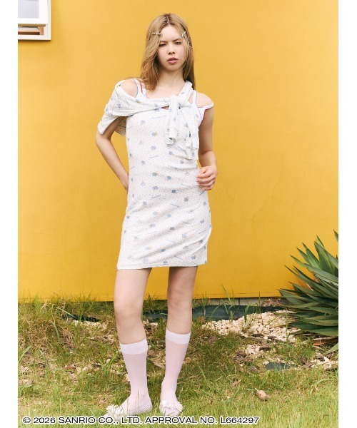 sanrio house(サンリオハウス)の「【LILY BROWN】総柄ワンピース(ワンピース・レディース・レッド/ホワイト/ブルー・F)」の3枚目の写真