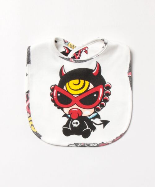 HYSTERIC MINI(ヒステリックミニ)の「DEVILKIN総柄 RV スタイ(その他ベビー用品・キッズ・ホワイト系その他/ブラック系その他/ピンク系その他・FREE)」の1枚目の写真