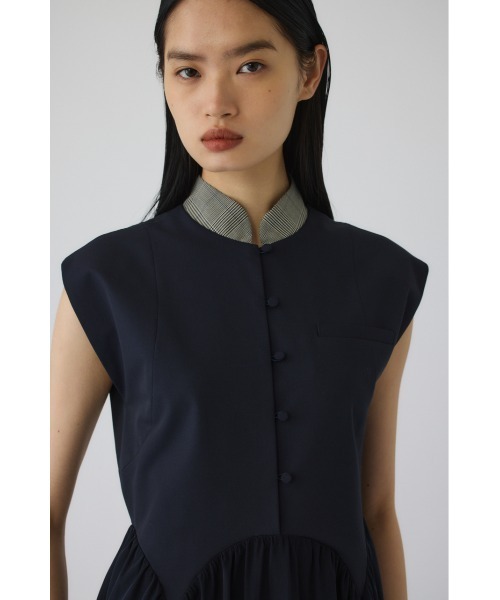 RIM.ARK（リムアーク）の「Glen collar dress(グレンカラードレス)（ドレス・レディース・ネイビー/ブラック・38/36）」の16枚目の写真