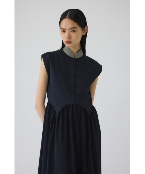 RIM.ARK（リムアーク）の「Glen collar dress(グレンカラードレス)（ドレス・レディース・ネイビー/ブラック・38/36）」の15枚目の写真