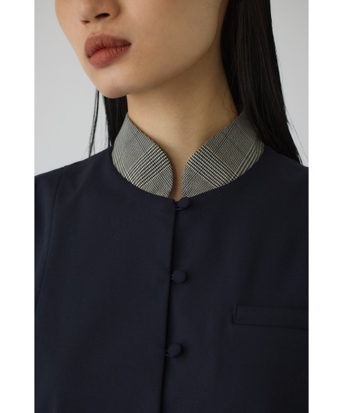 RIM.ARK（リムアーク）の「Glen collar dress(グレンカラードレス)（ドレス・レディース・ネイビー/ブラック・38/36）」の8枚目の写真