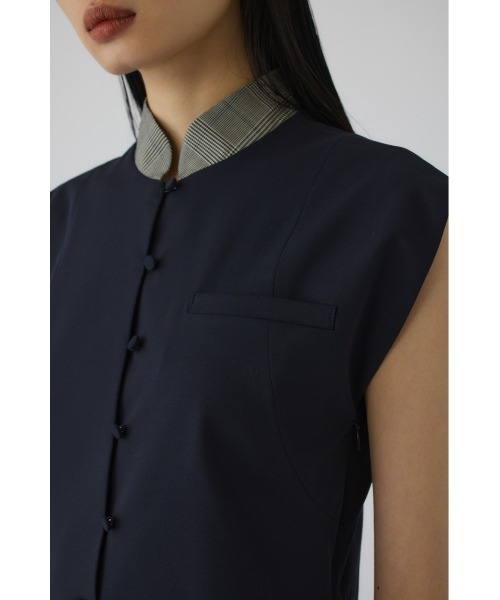 RIM.ARK（リムアーク）の「Glen collar dress(グレンカラードレス)（ドレス・レディース・ネイビー/ブラック・38/36）」の7枚目の写真