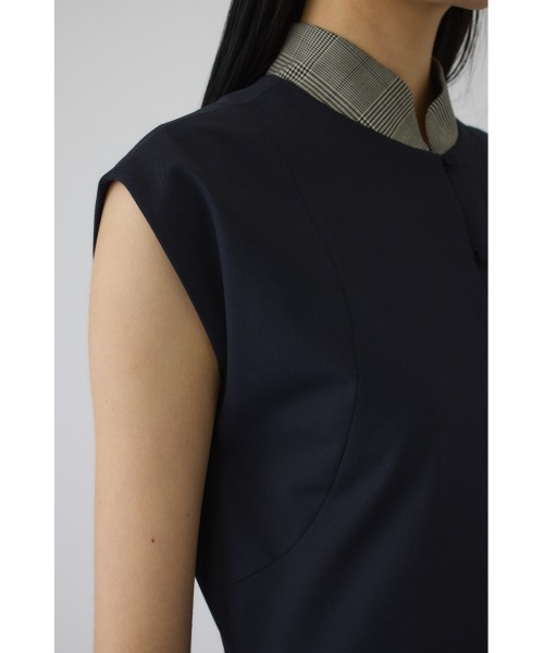 RIM.ARK（リムアーク）の「Glen collar dress(グレンカラードレス)（ドレス・レディース・ネイビー/ブラック・38/36）」の6枚目の写真