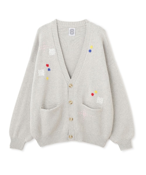 BEAVER(ビーバー)の「B omnivore/ビーオムニボー HAND STITCH CARDIGAN ハンドステッチカーディガン(カーディガン/ボレロ・メンズ・グレー/エメラルド・L/M)」の2枚目の写真