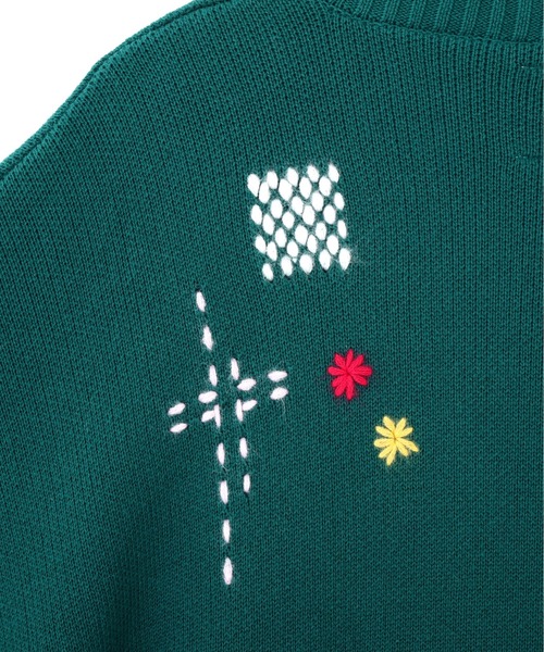 BEAVER(ビーバー)の「B omnivore/ビーオムニボー HAND STITCH CARDIGAN ハンドステッチカーディガン(カーディガン/ボレロ・メンズ・グレー/エメラルド・L/M)」の7枚目の写真