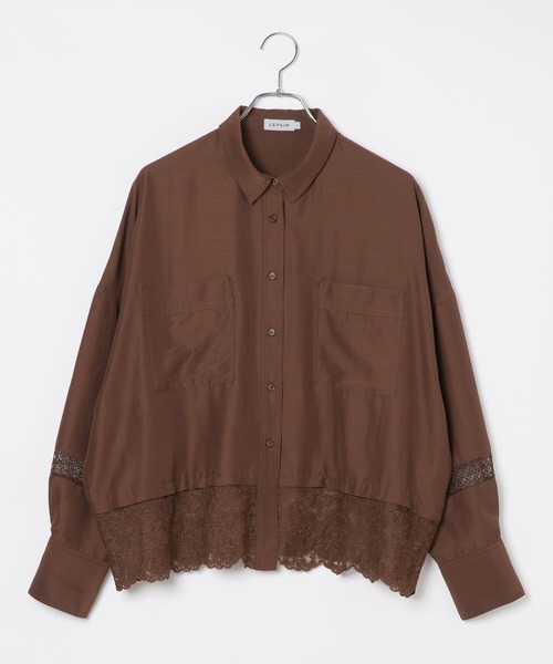 LEPSIM（レプシィム）の「レース切り替えポンチョ長袖シャツ　1053608（シャツ/ブラウス・レディース・ブラウン/ブラック/ナチュラル/モカ・FREE）」の16枚目の写真