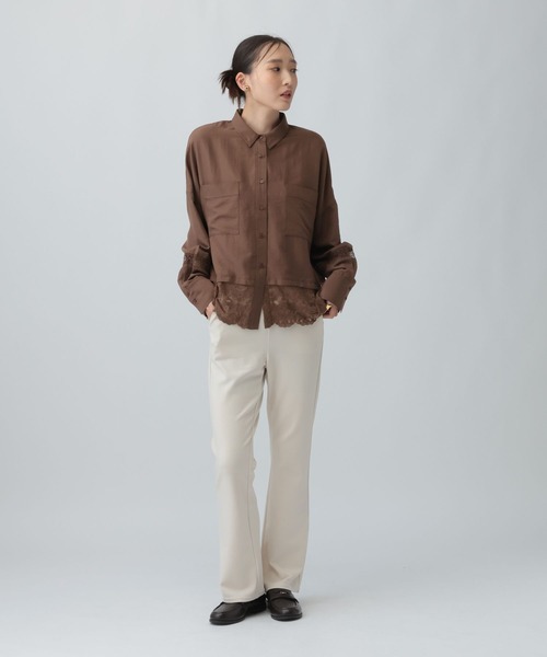 LEPSIM（レプシィム）の「レース切り替えポンチョ長袖シャツ　1053608（シャツ/ブラウス・レディース・ブラウン/ブラック/ナチュラル/モカ・FREE）」の19枚目の写真