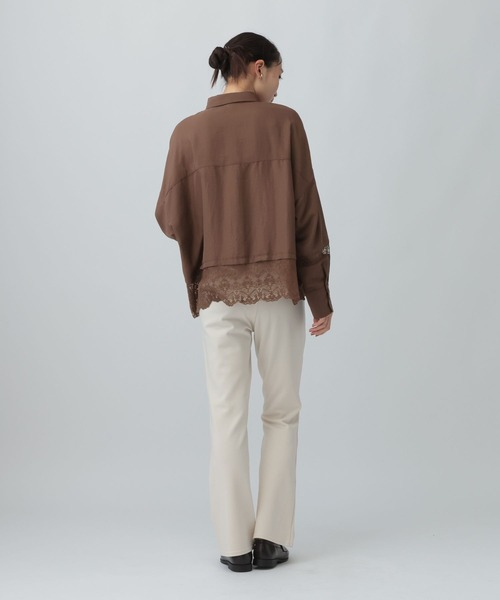 LEPSIM（レプシィム）の「レース切り替えポンチョ長袖シャツ　1053608（シャツ/ブラウス・レディース・ブラウン/ブラック/ナチュラル/モカ・FREE）」の18枚目の写真