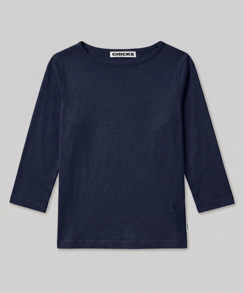 CHICKS(チックス)の「リネン7部Tシャツネイビー(Tシャツ/カットソー・レディース・ネイビー・ONE SIZE)」の8枚目の写真