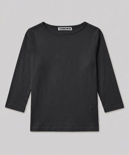 CHICKS(チックス)の「リネン7部Tシャツネイビー(Tシャツ/カットソー・レディース・ネイビー・ONE SIZE)」の9枚目の写真