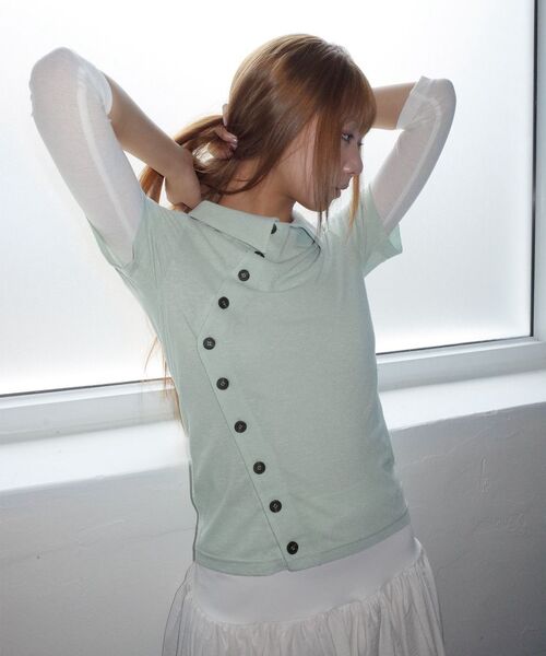 CHICKS(チックス)の「リネン7部Tシャツネイビー(Tシャツ/カットソー・レディース・ネイビー・ONE SIZE)」の10枚目の写真