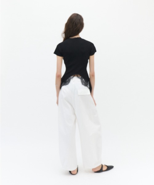 Lutim by u(ルチバイユー)の「【接触冷感】シャーベットタッチヴェールレースヘムニット(Tシャツ/カットソー・レディース・ブラウン/チャコールグレー/ブラック・FREE)」の9枚目の写真