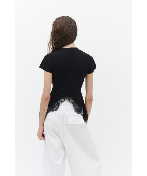 Lutim by u(ルチバイユー)の「【接触冷感】シャーベットタッチヴェールレースヘムニット(Tシャツ/カットソー・レディース・ブラウン/チャコールグレー/ブラック・FREE)」の12枚目の写真