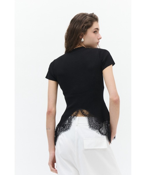 Lutim by u(ルチバイユー)の「【接触冷感】シャーベットタッチヴェールレースヘムニット(Tシャツ/カットソー・レディース・ブラウン/チャコールグレー/ブラック・FREE)」の13枚目の写真