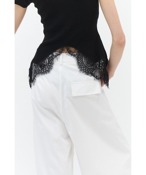 Lutim by u(ルチバイユー)の「【接触冷感】シャーベットタッチヴェールレースヘムニット(Tシャツ/カットソー・レディース・ブラウン/チャコールグレー/ブラック・FREE)」の10枚目の写真