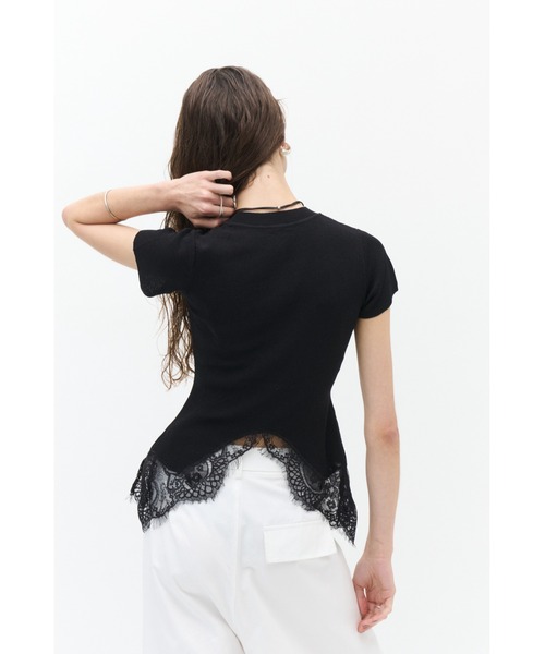 Lutim by u(ルチバイユー)の「【接触冷感】シャーベットタッチヴェールレースヘムニット(Tシャツ/カットソー・レディース・ブラウン/チャコールグレー/ブラック・FREE)」の14枚目の写真