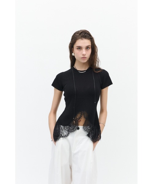 Lutim by u(ルチバイユー)の「【接触冷感】シャーベットタッチヴェールレースヘムニット(Tシャツ/カットソー・レディース・ブラウン/チャコールグレー/ブラック・FREE)」の16枚目の写真