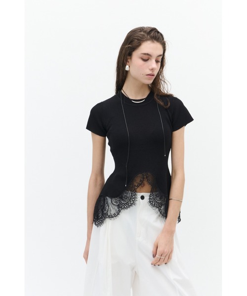 Lutim by u(ルチバイユー)の「【接触冷感】シャーベットタッチヴェールレースヘムニット(Tシャツ/カットソー・レディース・ブラウン/チャコールグレー/ブラック・FREE)」の18枚目の写真