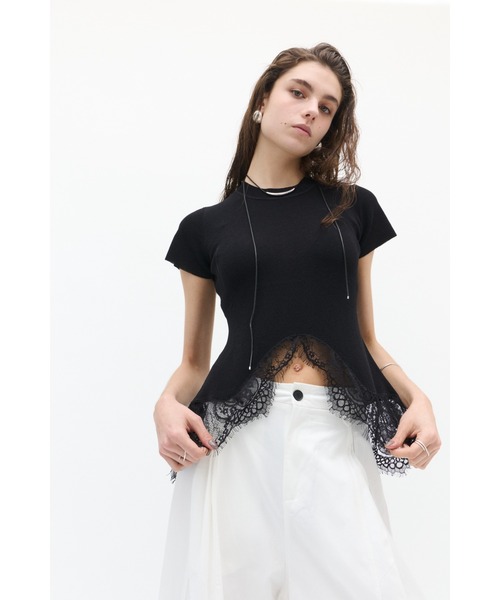 Lutim by u(ルチバイユー)の「【接触冷感】シャーベットタッチヴェールレースヘムニット(Tシャツ/カットソー・レディース・ブラウン/チャコールグレー/ブラック・FREE)」の20枚目の写真