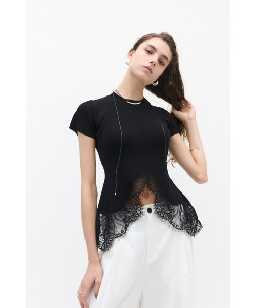Lutim by u(ルチバイユー)の「【接触冷感】シャーベットタッチヴェールレースヘムニット(Tシャツ/カットソー・レディース・ブラウン/チャコールグレー/ブラック・FREE)」の22枚目の写真