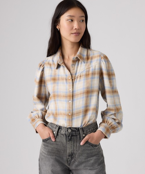 Levi's(リーバイス)の「Levi's/リーバイス ジュナ ウエスタンシャツ(シャツ/ブラウス・レディース・ベージュ・S/XS)」の1枚目の写真