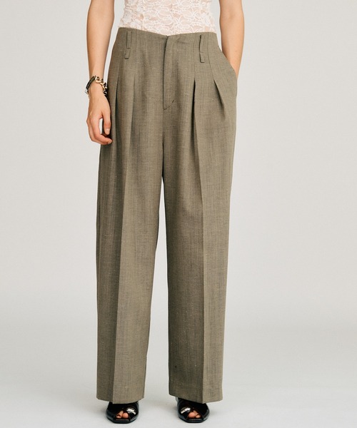 PRANK PROJECT(プランクプロジェクト)の「【2026Autumn Pre-Order】シルクネップコクーンパンツ / Silk Nep Cocoon Pants(スラックス・レディース・ブラック/ベージュ・38/36)」の2枚目の写真