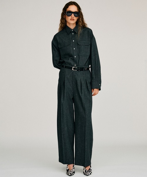 PRANK PROJECT(プランクプロジェクト)の「【2026Autumn Pre-Order】シルクネップコクーンパンツ / Silk Nep Cocoon Pants(スラックス・レディース・ブラック/ベージュ・38/36)」の3枚目の写真
