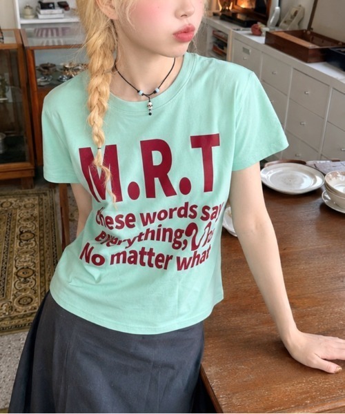 SHEENA（シーナ）の「M.R.Tロゴコンパクトフィット半袖Tシャツ（Tシャツ/カットソー・レディース・ミント・M）」の2枚目の写真