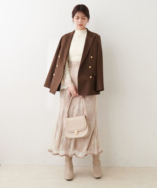 natural couture(ナチュラルクチュール)の「袖口レースもちもちリブタートル(ニット/セーター・レディース・ブラック系その他/チャコールグレー/ブラック/モカ/グレー/サックスブルー/グレイッシュベージュ/オフホワイト・FREE)」の14枚目の写真