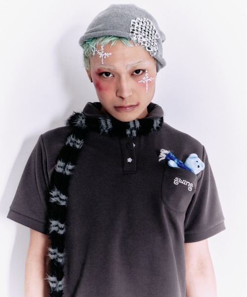 twins(nemne store)(ツインズ)の「twins uniform polo shirt(Tシャツ/カットソー・レディース・White/チャコール・MEDIUM/LARGE)」の2枚目の写真