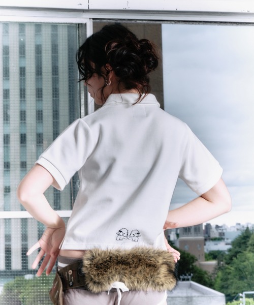 twins(nemne store)(ツインズ)の「twins uniform polo shirt(Tシャツ/カットソー・レディース・White/チャコール・MEDIUM/LARGE)」の4枚目の写真