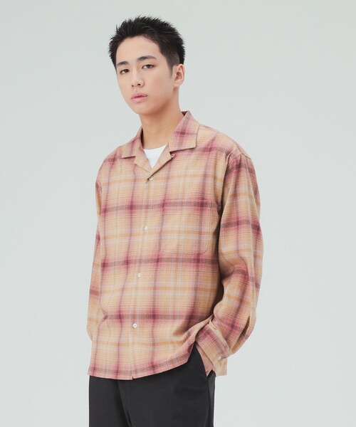 BEAMS HEART(ビームスハート)の「メランジ オンブレ オープンカラーシャツ(シャツ/ブラウス・メンズ・ブルー/オレンジ・LARGE/SMALL/MEDIUM)」の6枚目の写真