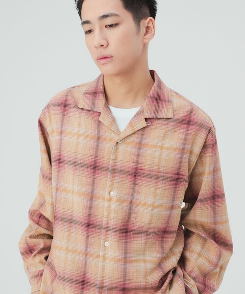 BEAMS HEART(ビームスハート)の「メランジ オンブレ オープンカラーシャツ(シャツ/ブラウス・メンズ・ブルー/オレンジ・LARGE/SMALL/MEDIUM)」の1枚目の写真