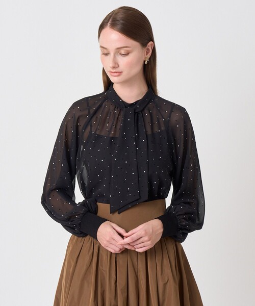 ANAYI（アナイ）の「フロッキードットプリント ブラウス（シャツ/ブラウス・レディース・ブラック/ブラウン・38/36）」の12枚目の写真
