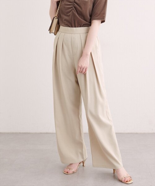 natural couture（ナチュラルクチュール）の「ツータックイージースラックスパンツ（その他パンツ・レディース・ライトベージュ/チャコールグレー/ブラウン・FREE）」の16枚目の写真