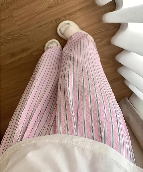 Vipoa(ヴィポア)の「ストライプリラックスパンツ(その他パンツ・レディース・グリーン×ピンク/ブルー/ピンク/ライトグリーン・FREE)」の17枚目の写真