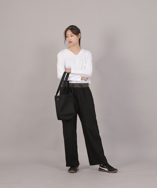 SAINTCREW（セントクルー）の「コットントラペーズポケットエコバッグ TPE-165 ブラックM（エコバッグ/サブバッグ・レディース・その他・フリー）」の2枚目の写真