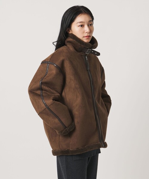 MARW UNITED ARROWS(マルゥ ユナイテッドアローズ)の「<MARW UNITED ARROWS>ムートン ライク ジャケット(その他アウター・レディース・ブラック/ダークブラウン・38/36)」の2枚目の写真