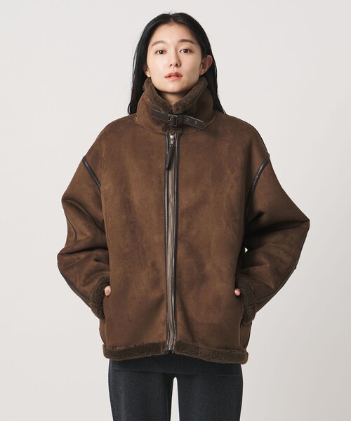 MARW UNITED ARROWS(マルゥ ユナイテッドアローズ)の「<MARW UNITED ARROWS>ムートン ライク ジャケット(その他アウター・レディース・ブラック/ダークブラウン・38/36)」の3枚目の写真
