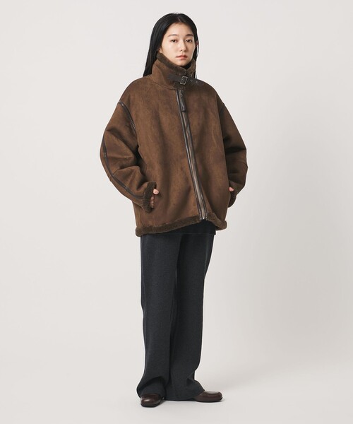 MARW UNITED ARROWS(マルゥ ユナイテッドアローズ)の「<MARW UNITED ARROWS>ムートン ライク ジャケット(その他アウター・レディース・ブラック/ダークブラウン・38/36)」の4枚目の写真