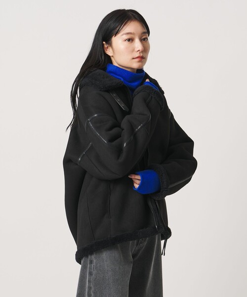 MARW UNITED ARROWS(マルゥ ユナイテッドアローズ)の「<MARW UNITED ARROWS>ムートン ライク ジャケット(その他アウター・レディース・ブラック/ダークブラウン・38/36)」の6枚目の写真