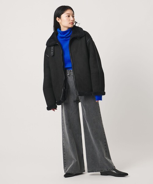 MARW UNITED ARROWS(マルゥ ユナイテッドアローズ)の「<MARW UNITED ARROWS>ムートン ライク ジャケット(その他アウター・レディース・ブラック/ダークブラウン・38/36)」の7枚目の写真