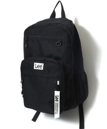 Lee(リー)ブランドネームキーホルダー付 ワンポイントロゴ刺繍 メッシュポケット 撥水バックパック/リュックサック