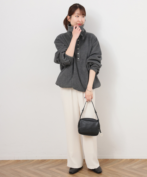 JOURNAL STANDARD relume(ジャーナルスタンダード レリューム)の「《追加》ソフトフリースオーバーサイズプルオーバー(その他トップス・レディース・チャコールグレー/ライトグレー/ベージュ・FREE)」の5枚目の写真