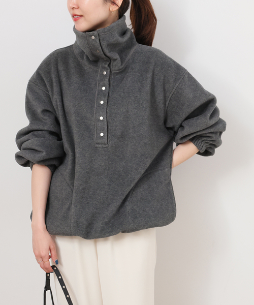 JOURNAL STANDARD relume(ジャーナルスタンダード レリューム)の「《追加》ソフトフリースオーバーサイズプルオーバー(その他トップス・レディース・チャコールグレー/ライトグレー/ベージュ・FREE)」の8枚目の写真