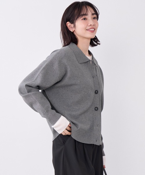 MICA&DEAL(マイカ&ディール)の「ミラノリブカラーカーディガン(ニット/セーター・レディース・グレー/キャメル/ブラック・FREE)」の6枚目の写真