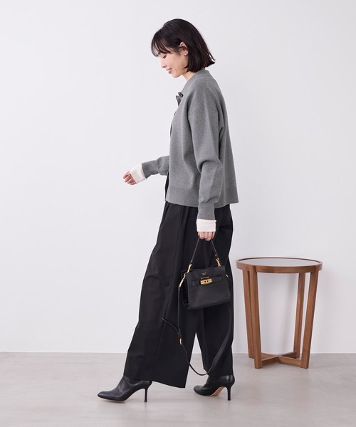 MICA&DEAL(マイカ&ディール)の「ミラノリブカラーカーディガン(ニット/セーター・レディース・グレー/キャメル/ブラック・FREE)」の9枚目の写真