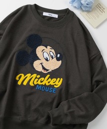 Disney（ディズニー）の「【71】【Disney/ディズニー】ミッキーマウス/ミニーマウス/ドナルドダック/デイジー/裏毛 ワイドシルエット クルーネック スウェット/トレーナー/オーバーサイズ/キャラクター/サガラ刺繍/レディース（S）（スウェット）」