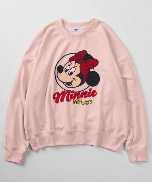 Disney(ディズニー)の「【71】【Disney/ディズニー】ミッキーマウス/ミニーマウス/ドナルドダック/デイジー/裏毛 ワイドシルエット クルーネック スウェット/トレーナー/オーバーサイズ/キャラクター/サガラ刺繍/レディース(S)(スウェット・レディース・パープル/チャコールグレー/オートミール/ピンク・M/L)」の8枚目の写真